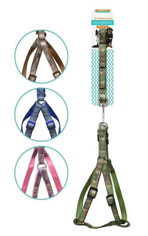 Camouflage Reflective Harness + Lead Puppies